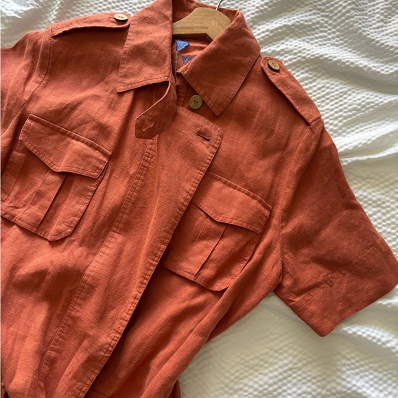 Yuvita Linens Utility Style Mini Belted Dress - Picture 5 of 9